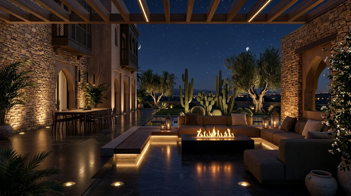 Éclairage Extérieur de Terrasse : Conception, Balisage & Ambiances Nocturnes