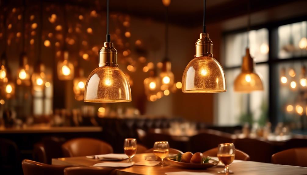 suspension lights with warm tones